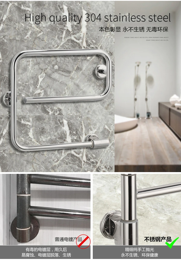 Wall-mounted stainless steel electric towel rack   e