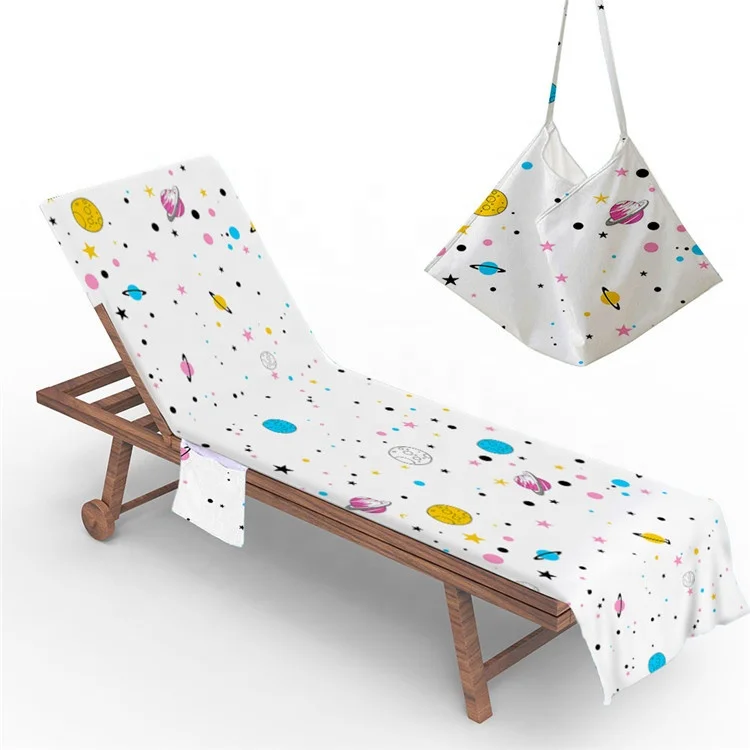 Customized Quick Dry Polka Dots Stripes High Absorption Microfiber Print Beach Towel Chair Cover