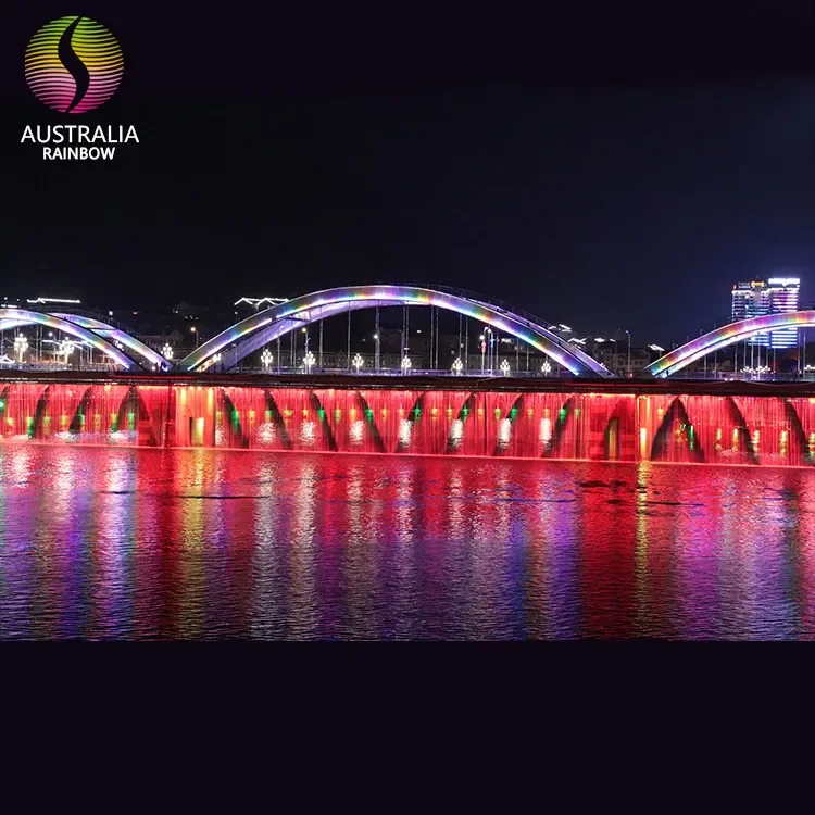 Jianhe 200 м длинный открытый мост декоративный цифровой водопад занавес DMX 512 фонтан с высокой технологией