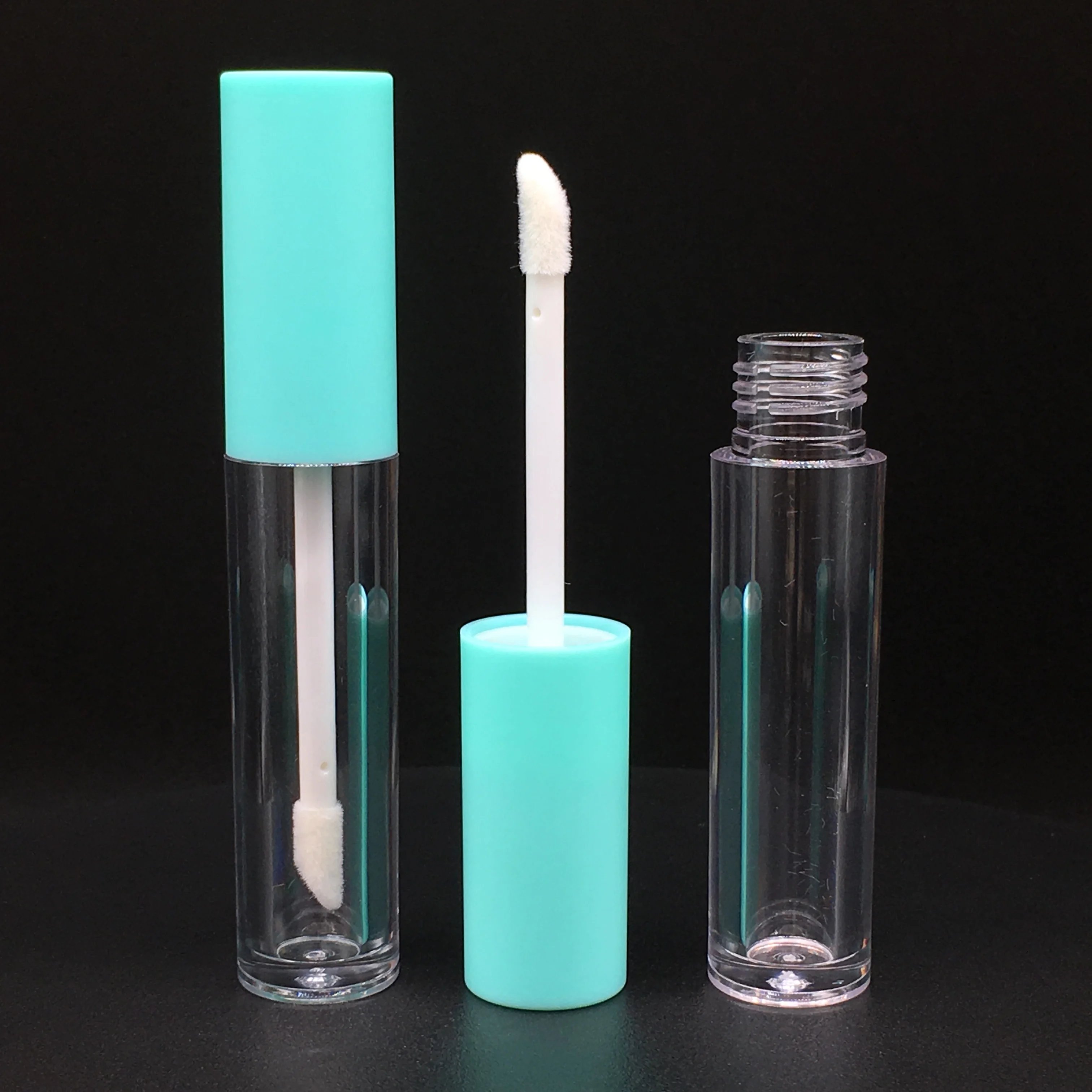 Round Empty Teal Lime Green Lip Gloss Tubes Green