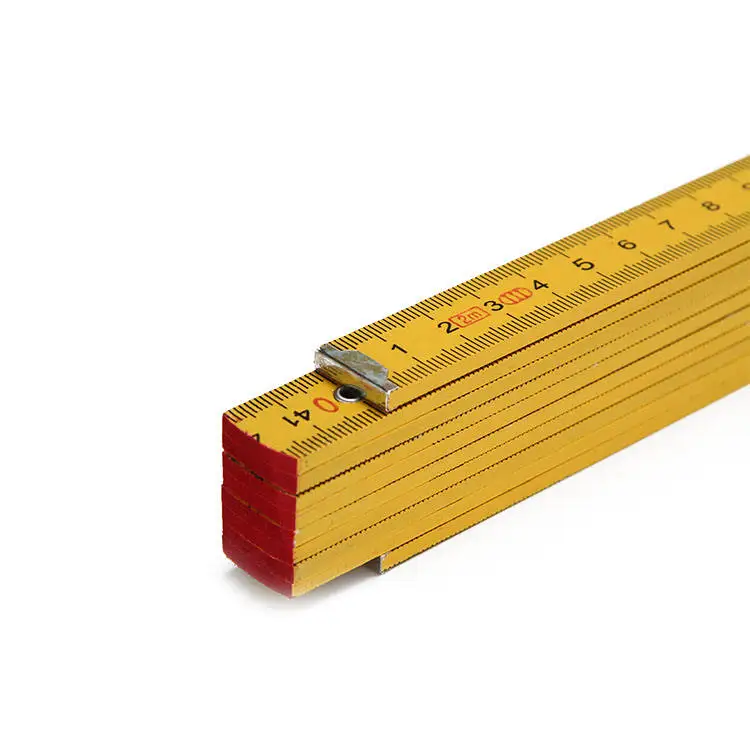 Folding Carpenters Ruler End Collapsible 1M 2 Meters Yellow Straight Folding Ruler