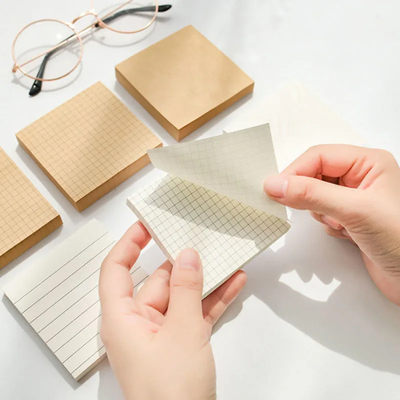 Wholesale custom kraft strong adhesive school supplies paper cube memo pad stationary accessories sticky notes block