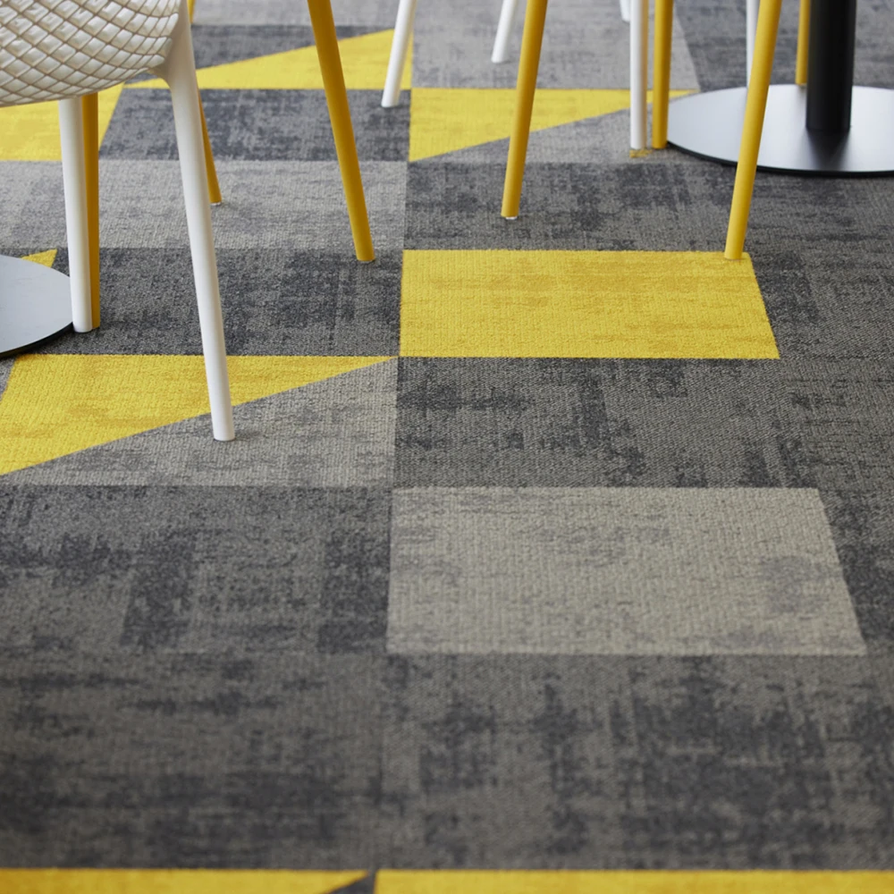 Eco-friendly carpet tiles flooring commercial 60x60 3d carpet scenery floor tiles 3mm orange office carpet floor tiles