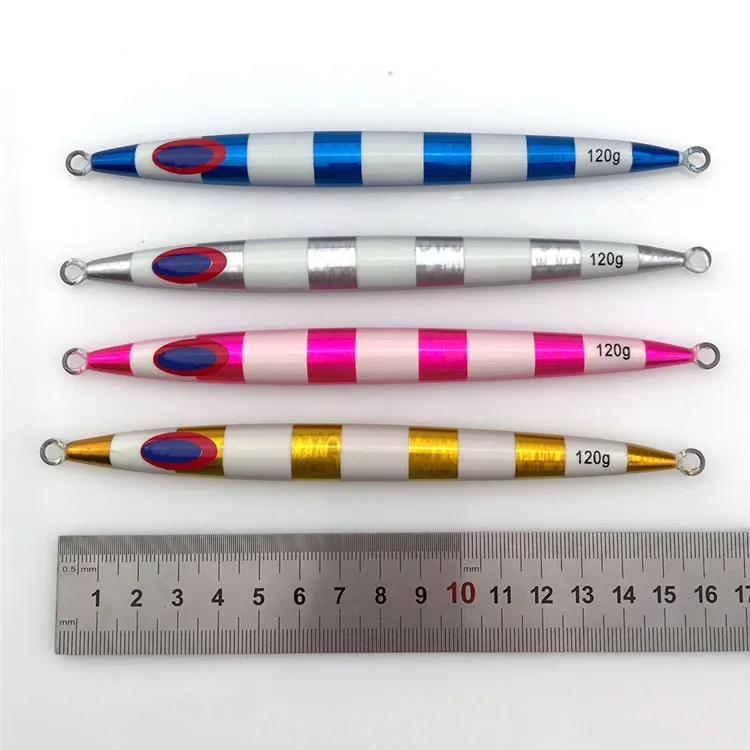 Hot Sale 120g to 1000G Fishing Lure Vertical Jigging Bait Sea Bass Iron Bait Luminous Lead Fish Speed Sinking Metal Jig