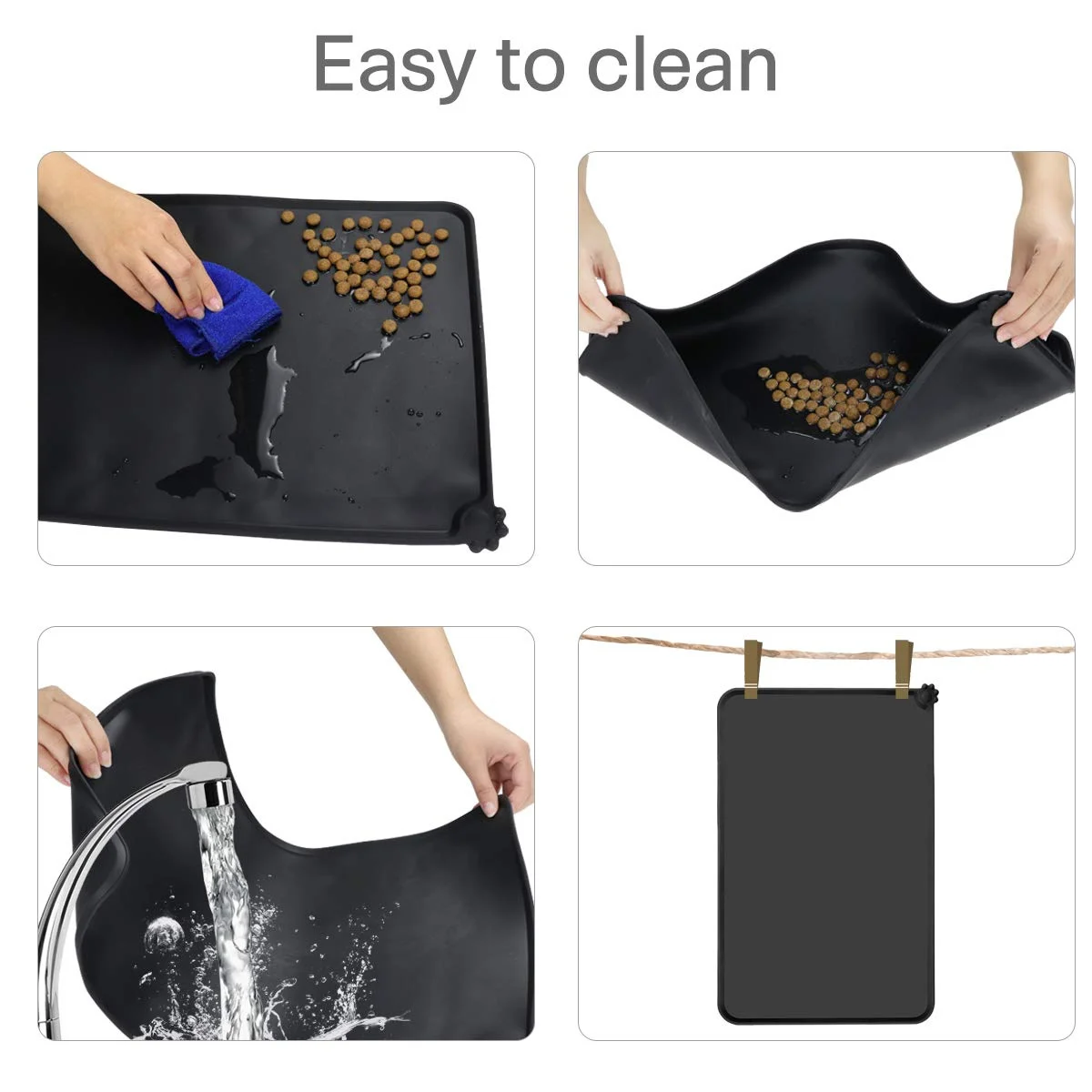 Large Non Slip Silicone Dog Cat Mat Pet Food Dog Bowl Mat for Food and Water