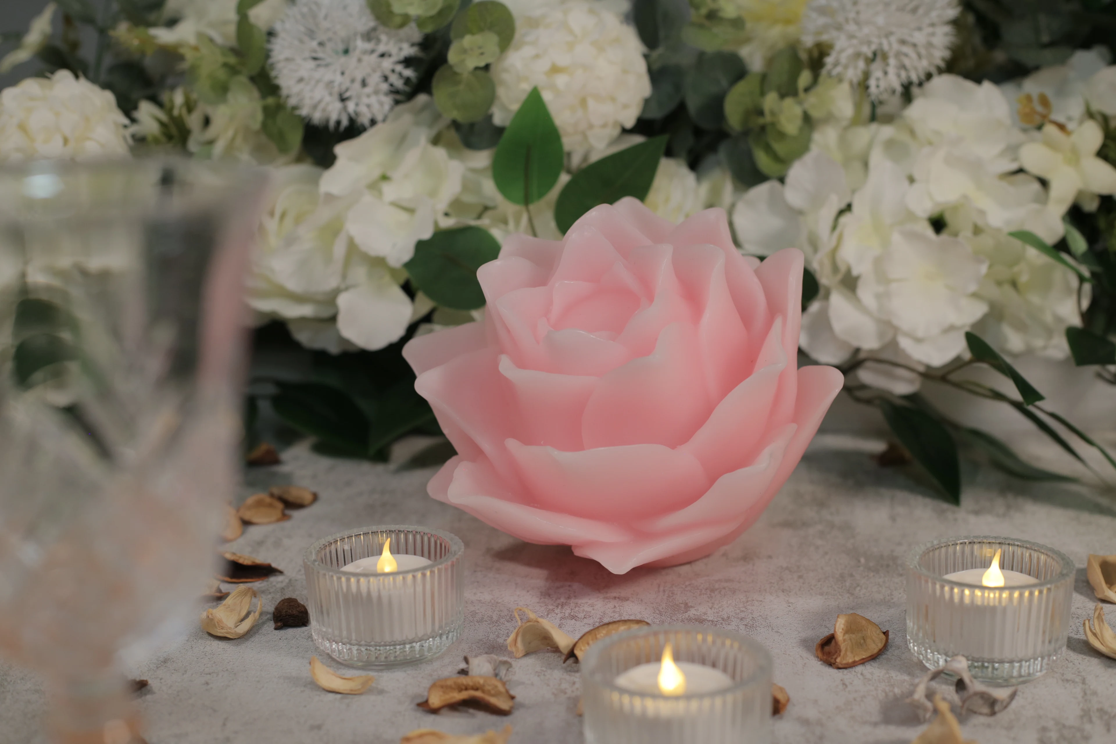 Wholesale factory price pink real wax electric candle led flameless candles