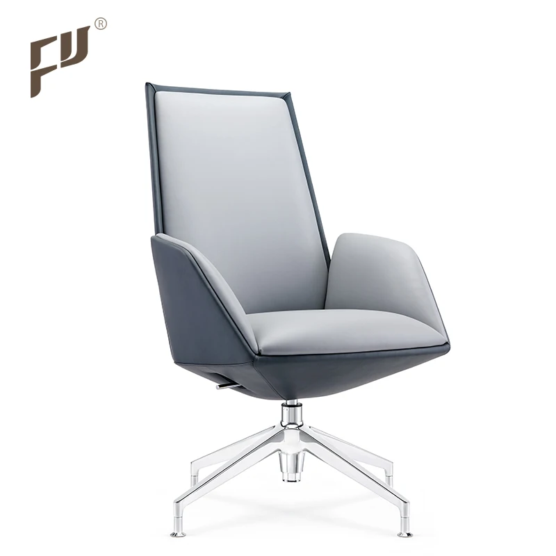 FURICCO manufacturer adjustable comfortable chair modern swivel Genuine Leather desk chairs for staff office