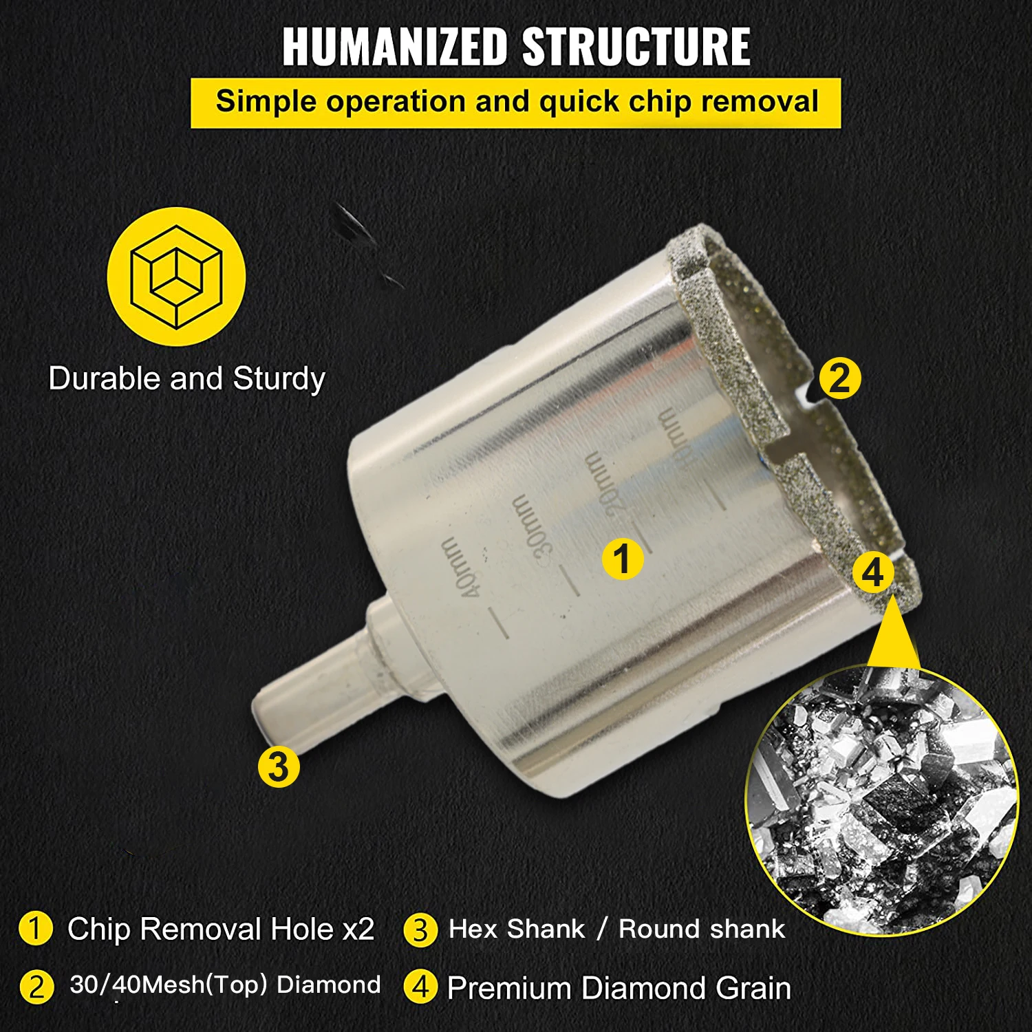 TOOLWAY 16mm diamond core bit drill bit diamond hole saw 41 2 for ceramic brick stone