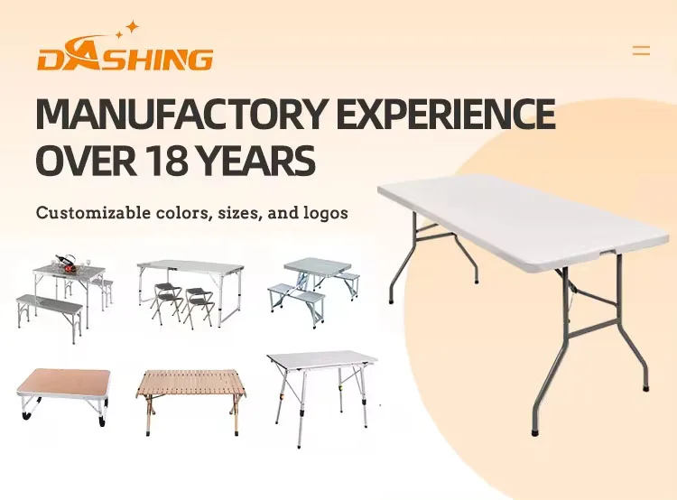 Custom Outdoor Picnic Table Adjustable Modern Metal Aluminum Frame Folding Camping Banquet Hiking Portable Table and Chairs Set