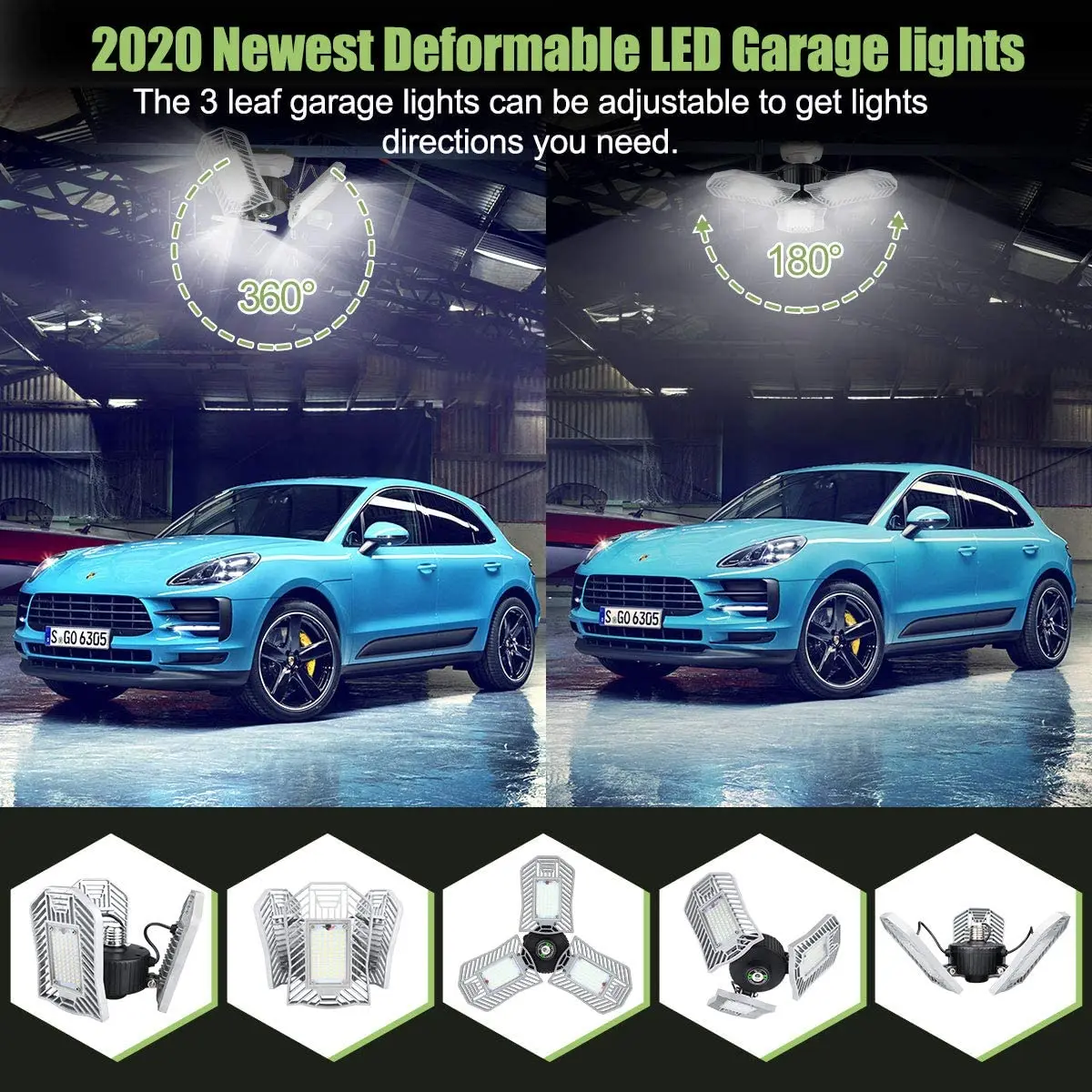 
ETL certificated super bright ceiling parking car led fixture garage light 80w 