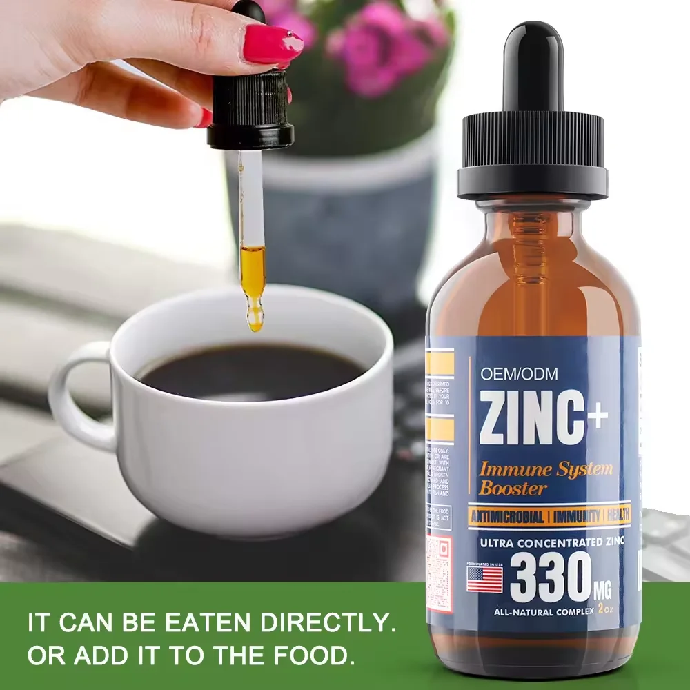 OEM/ODM Wholesale Dietary Supplement Zinc Vitamin C Immune Support  Immune Support & Immunity Boost Zinc Liquid Drops