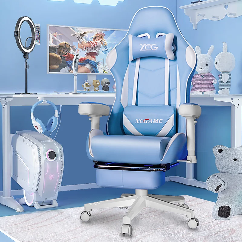 Custom Cheap Ergonomic Swivel Pu Leather Computer Game Chair Silla Gamer Racing Gaming Chair With Footrest