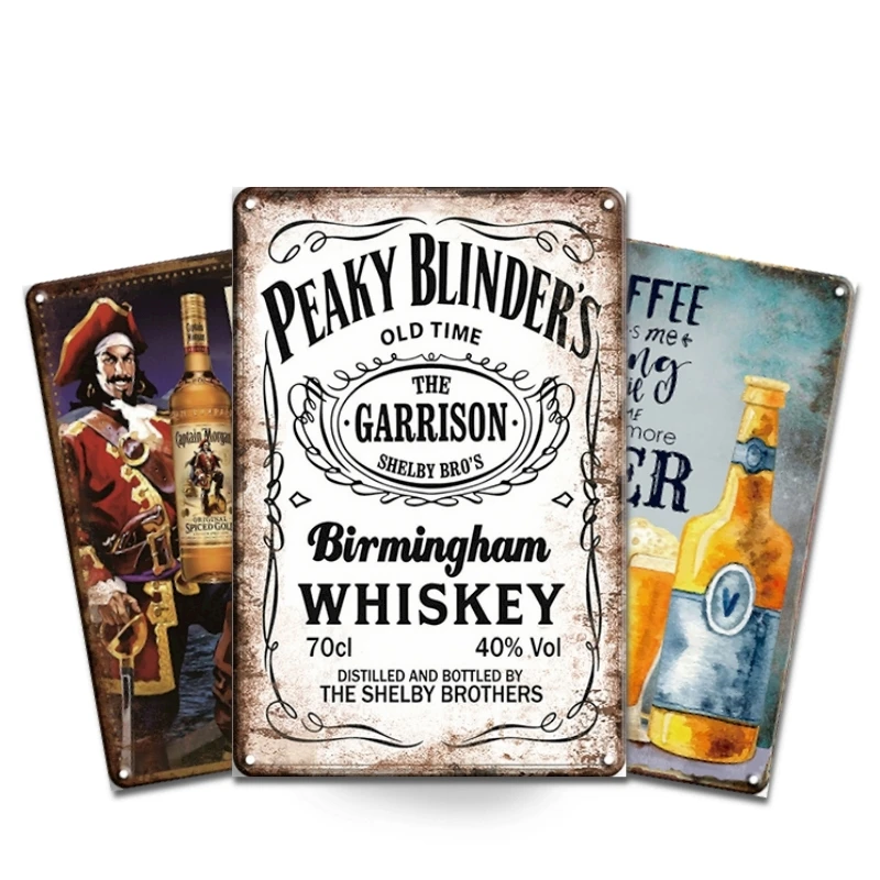 wholesale vintage decoration tin sign plate aluminum metal door plaque