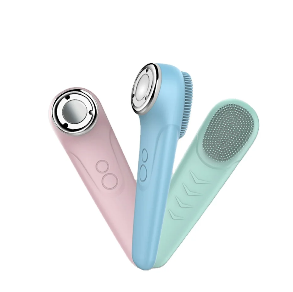 EMS RF Hot Compress Phototherapy Introducer with Facial Cleaning Brush