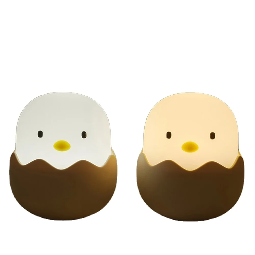 Cartoon Chicken Egg Sleeping Lamp Novelty LED Silicone Night Light