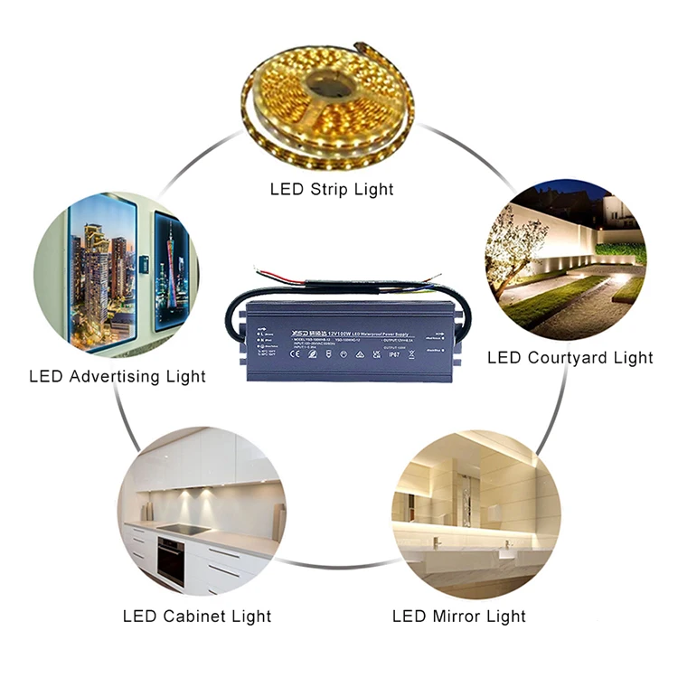 Economic Price  220V Ac To 12v/24v Dc 400w Waterproof Power Supply Led Driver For Out Door Lighting Box