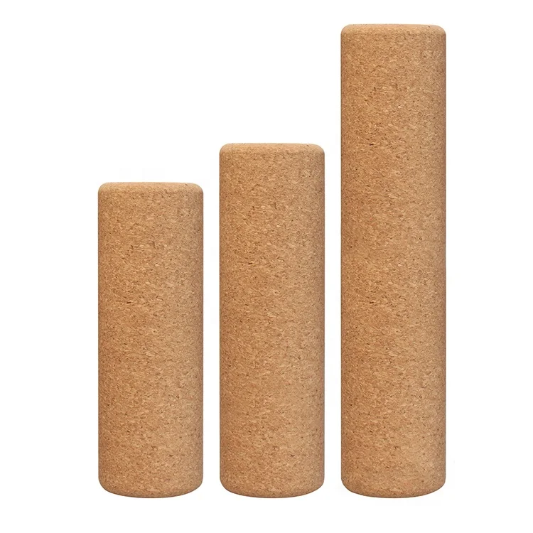 Wholesale Durable Non Slip Custom Logo ECO Friendly Gym Massage Wheel Cork Yoga Roller