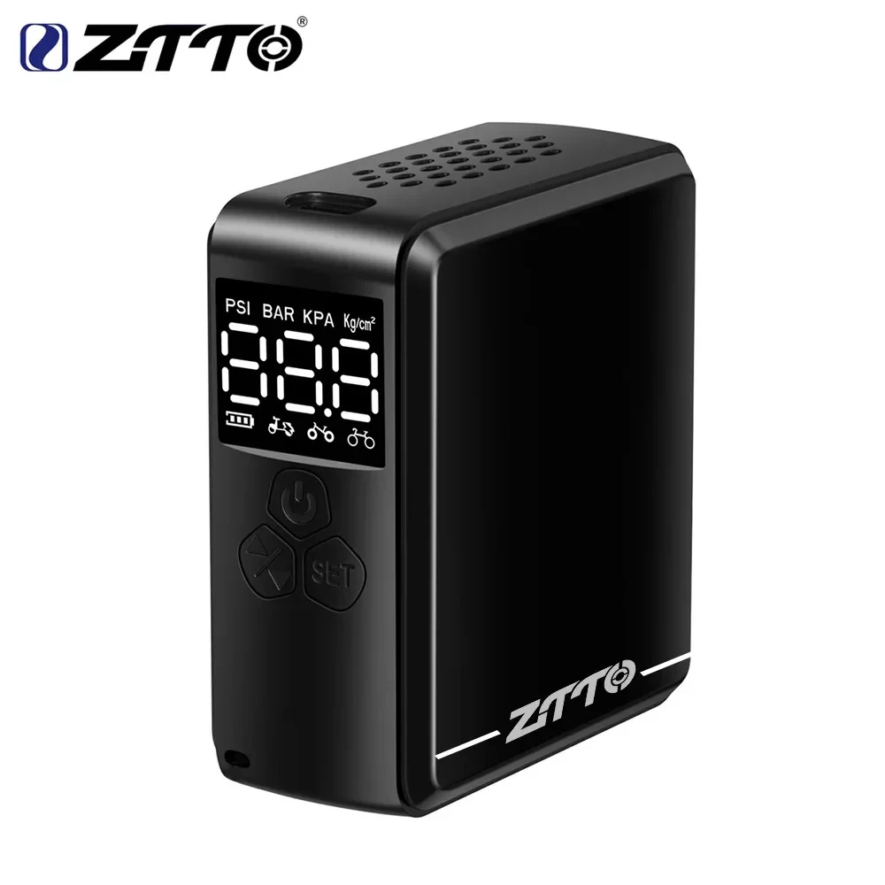 ZTTO Bike Pump Portable Mini Electric Air Pump 150PSI Tire Inflator Car Bike Motorcycle Bicycle Pump With LCD  Type-C Display