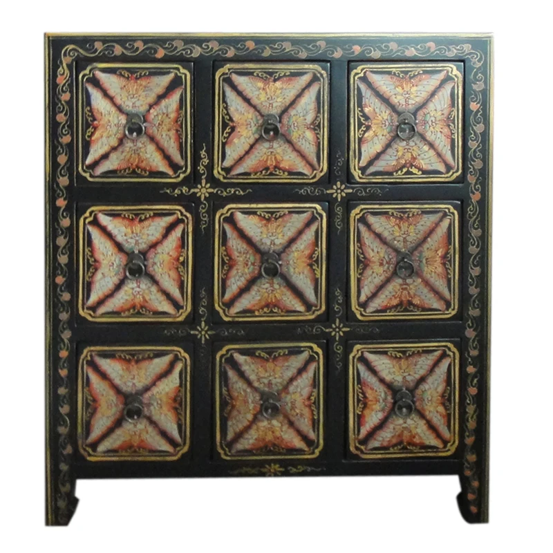 Wholesale Chinese antique Solid wood Reproduction hand Painting Cd Cabinet