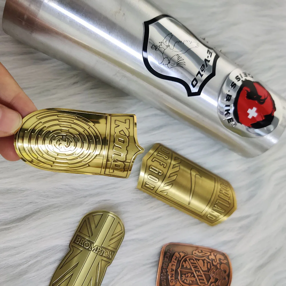 Custom Metal Logo for Bicycle Head 3d Metal Plate Label Bike Badge Emblem