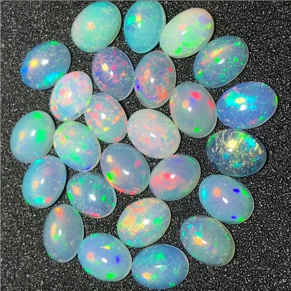 10*6mm Oval Cut Smooth  Colorful Opal Cabochons