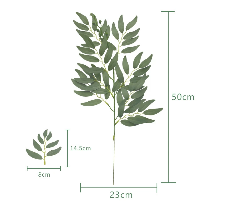 YOPIN-1579 Wholesale Silk Willow Leaf Branch Artificial Banyan Leaves For Decoration