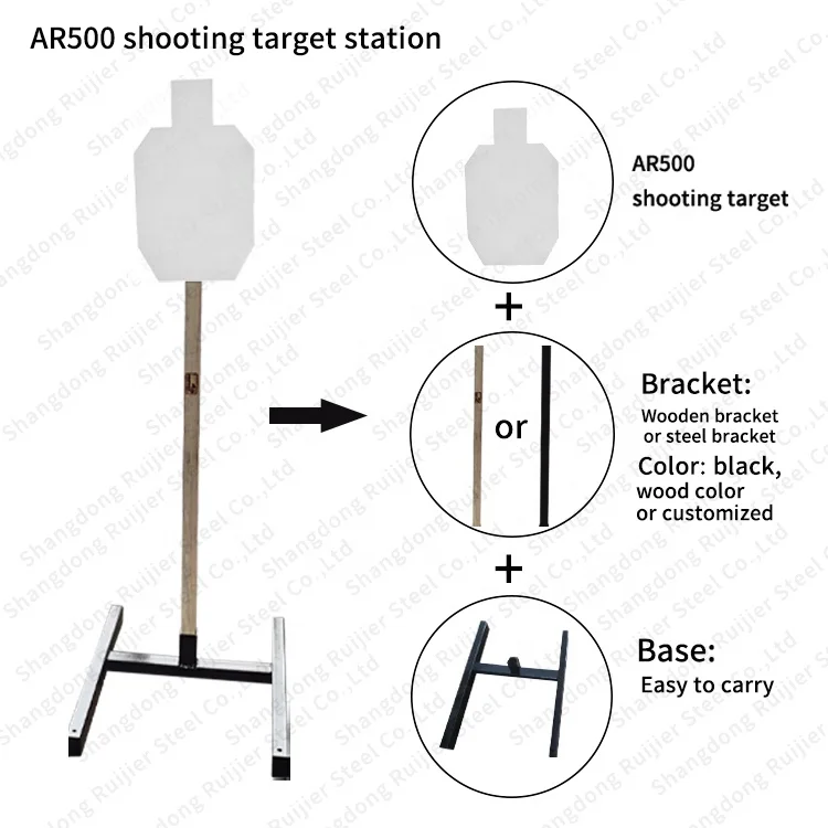 Action target 3/8 дюймов деревянная рама стальная мишень для