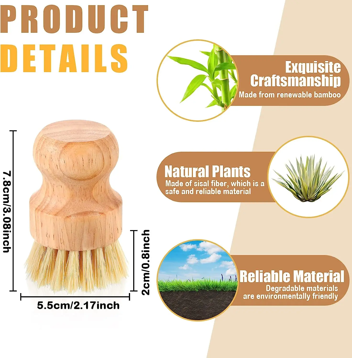 Custom wooden dishwashing brush Kitchen household brush Multi-functional cleaning dish brush