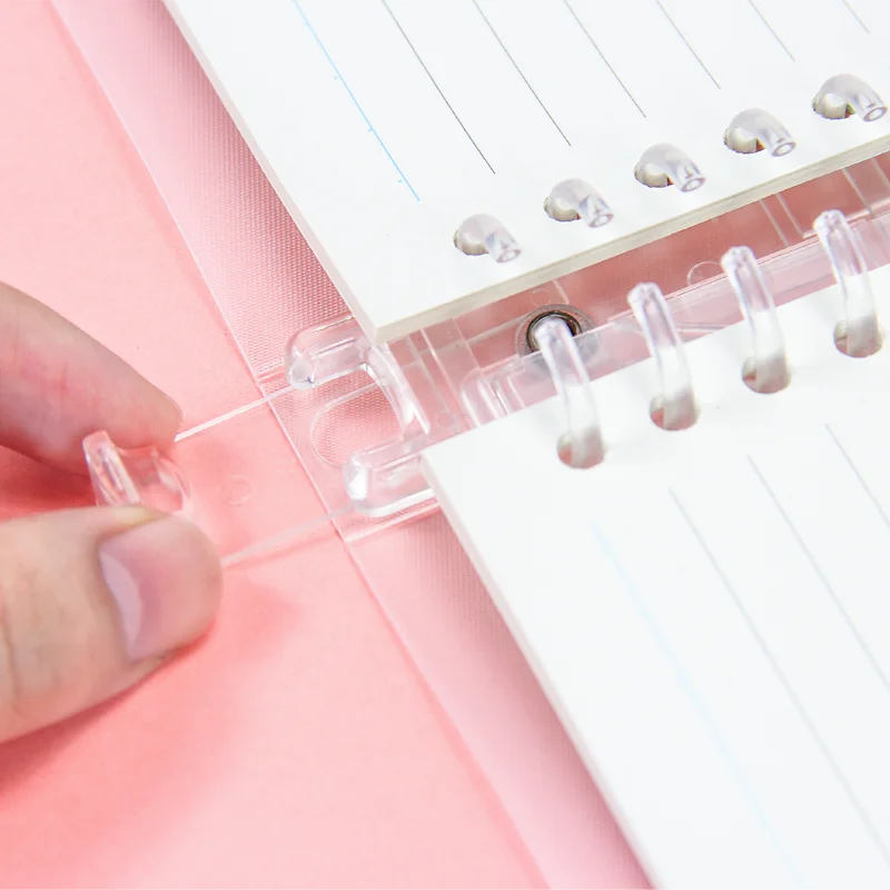 Waterproof PP plastic soft cover A5 B5 loose leaf notebook with line pages printing