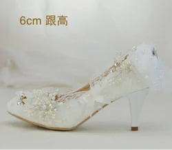 Elegant Floral Pointed Toe Block Heels Suede Woman Ladies Platform Pumps Wedding Party Shoes