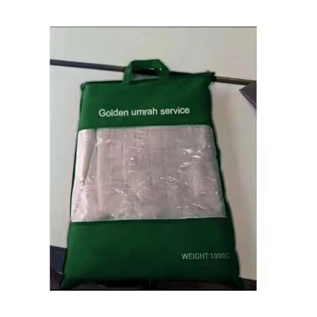 Custom logo Muslim hajj ihram towel clothes ihram towels for hajj and umrah White 100% polyester microfiber