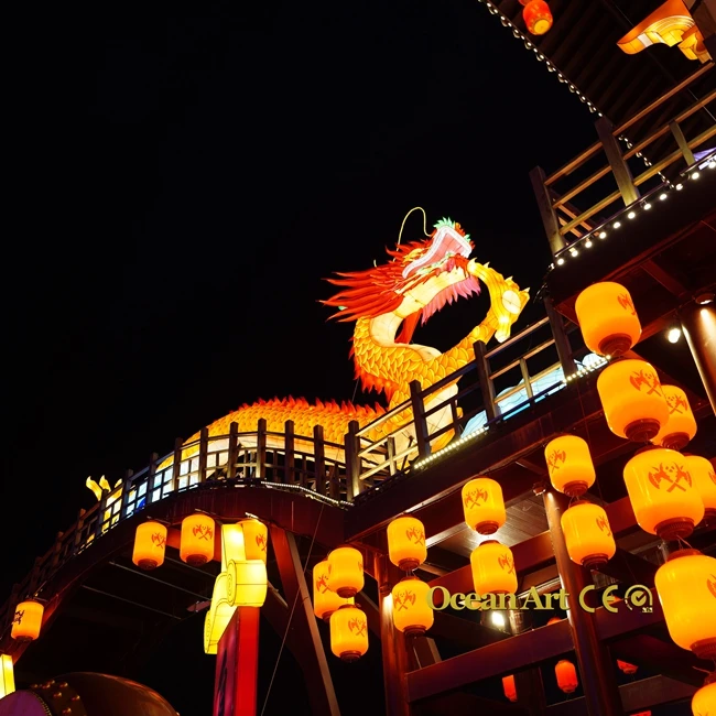 Ocean Art Chinese Traditional Lantern Show For Sale Outdoor Waterproof Silk Lanterns