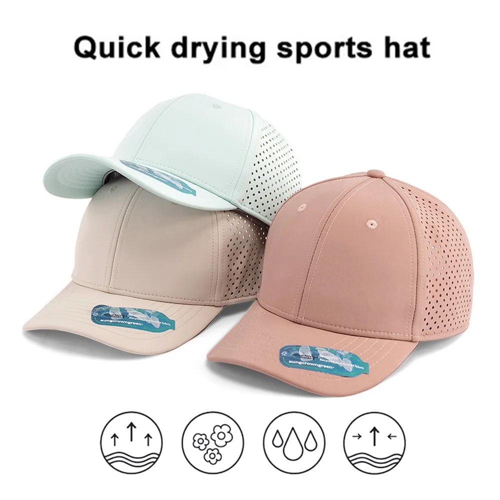 Oem Custom Men 5 Panel Rubber Logo Neon Rope Baseball Cap,Waterproof Laser Cut Hole Perforated Gorras,Curved Brim Nylon Dad Hat