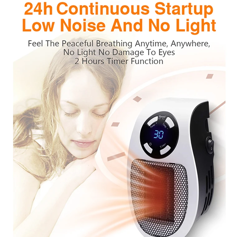 Portable Mini PTC Heaters 500W Ceramic Electric Fan Bathroom Bedroom Heater Fan for Home Office