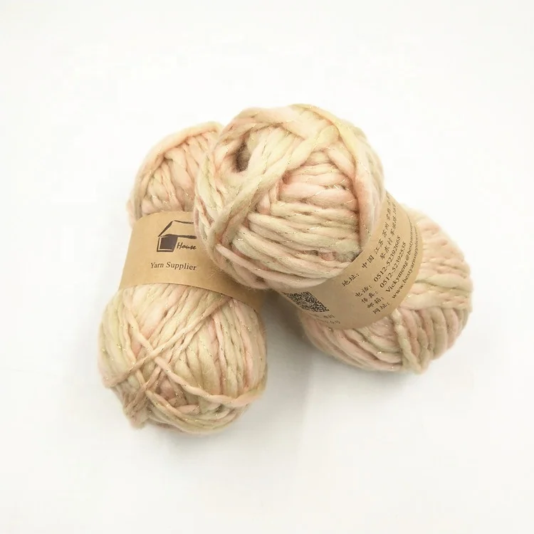 Best Quality 1.4NM/1 Wool and Acrylic Colored Spun Yarn Slub Big Belly Sweater Carpet Hand Knitting 50g Ball