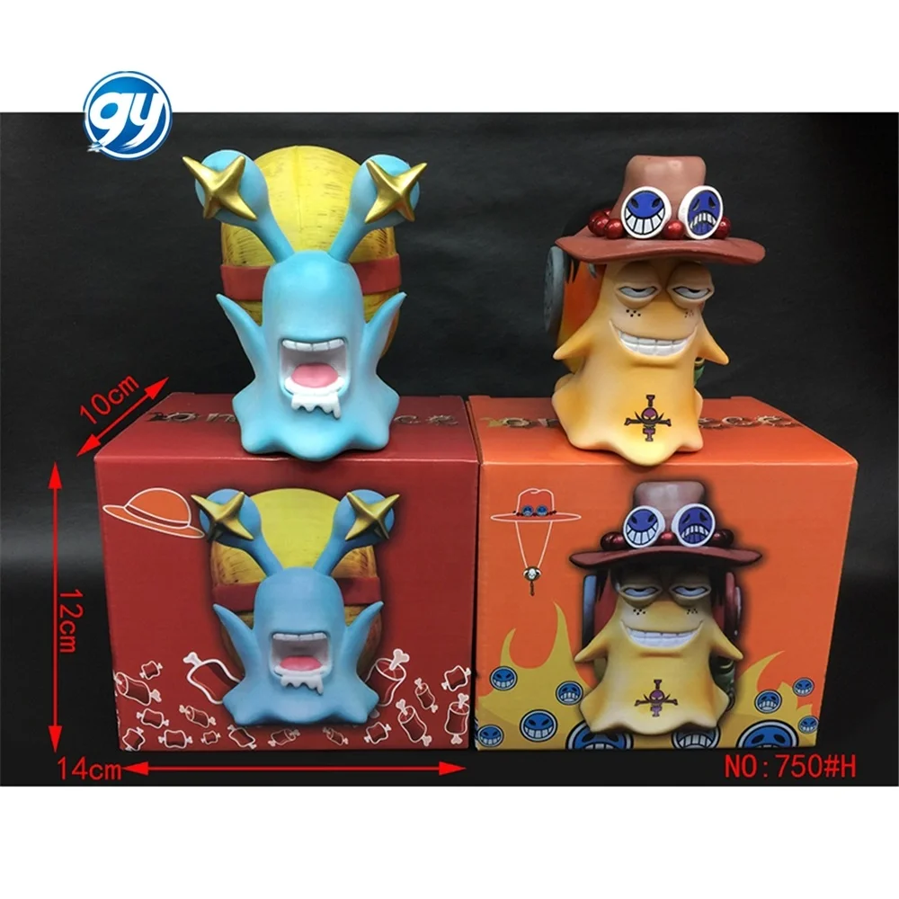 GY Figuras de 2PCS/SET Anime Zoro Luffy Ace Law Doflamingo 1 PIECE Manga Figurine Den Den Mushi PVC Model Collectible Figure Toy