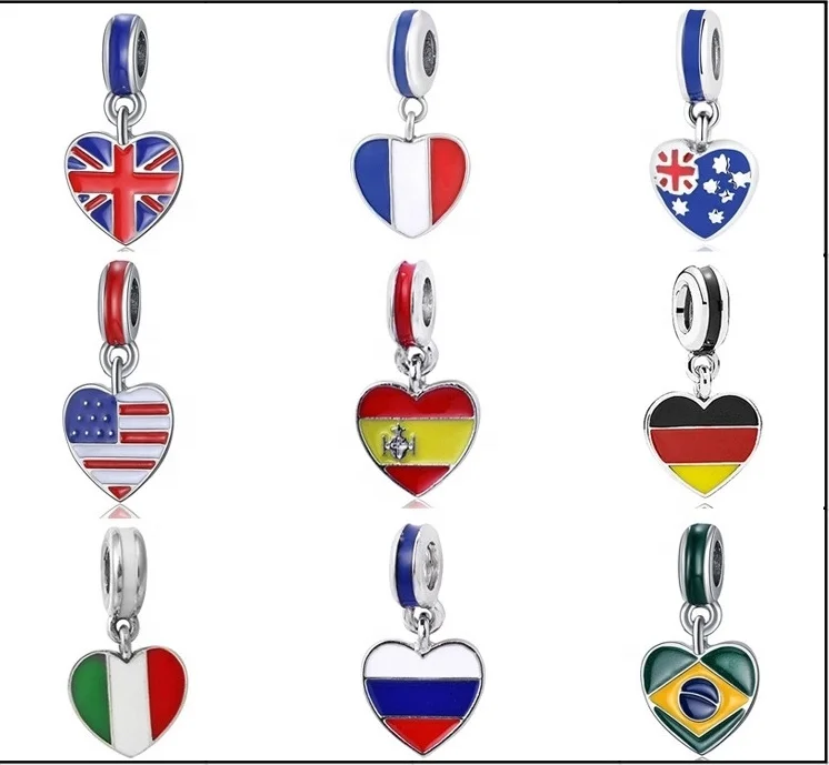 Custom logo american flag lapel pin 925 Sterling silver enamel US national army flag charm brooch pin gold jewelry