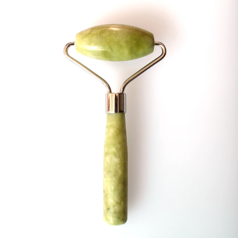 Wholesale Portable Face Massager Guasha Tools Beauty Jade Roller 100% Natural Green Rose Quartz Facial Jade Roller