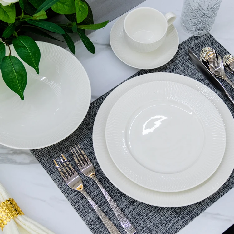 wholesale  porcelain white plates porcelain dinner sets hotel-restaurant servies dinnerware rustic