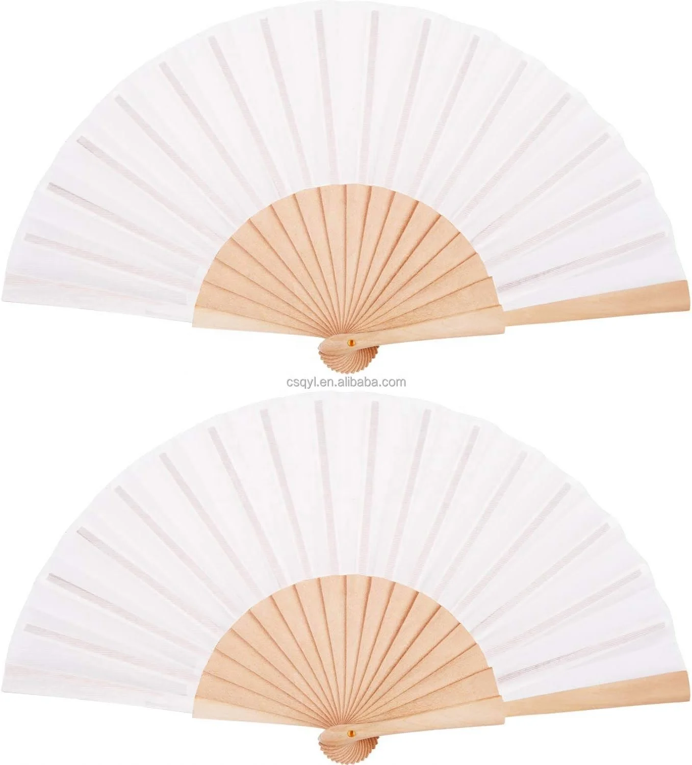 Handheld Fan Folding Fabric DIY Craft Fan Decoration Gift Fan With Drawstring