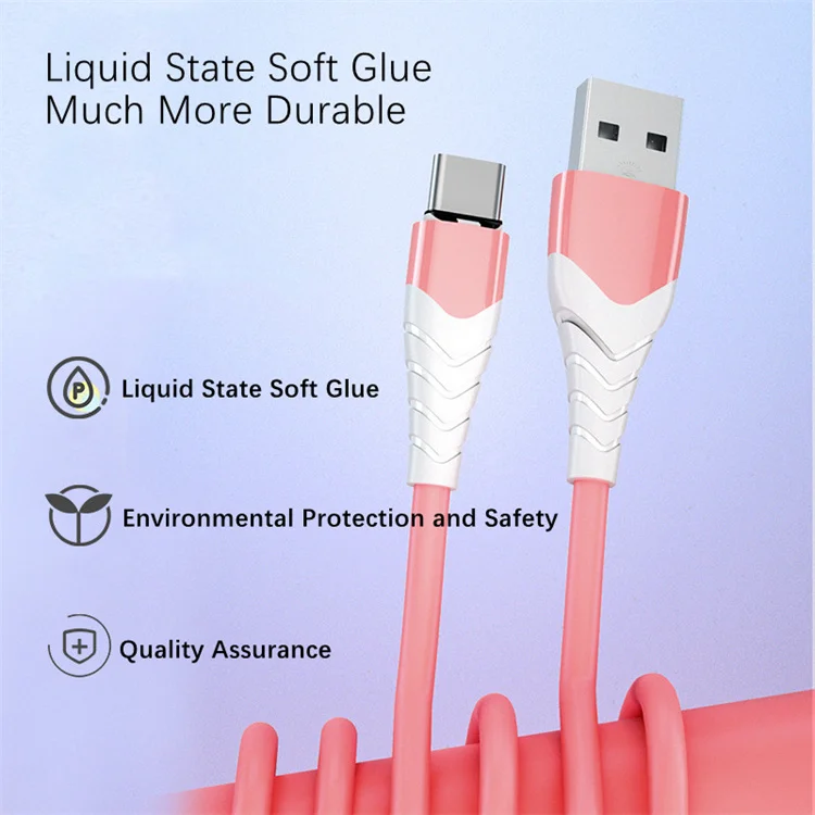 safty 3 In 1 charging cable liquid soft rubber Magnetic Cable USB cable with micro-USB type C ios plug