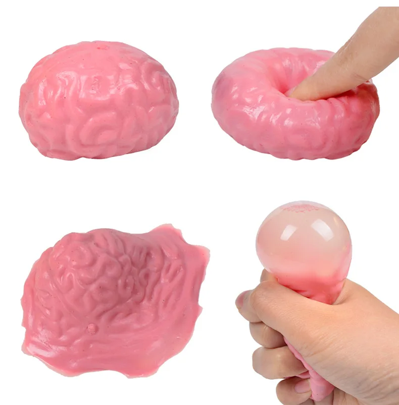 Promotional gift decompression simulation brain anti-stress brain squeeze toy soft ball
