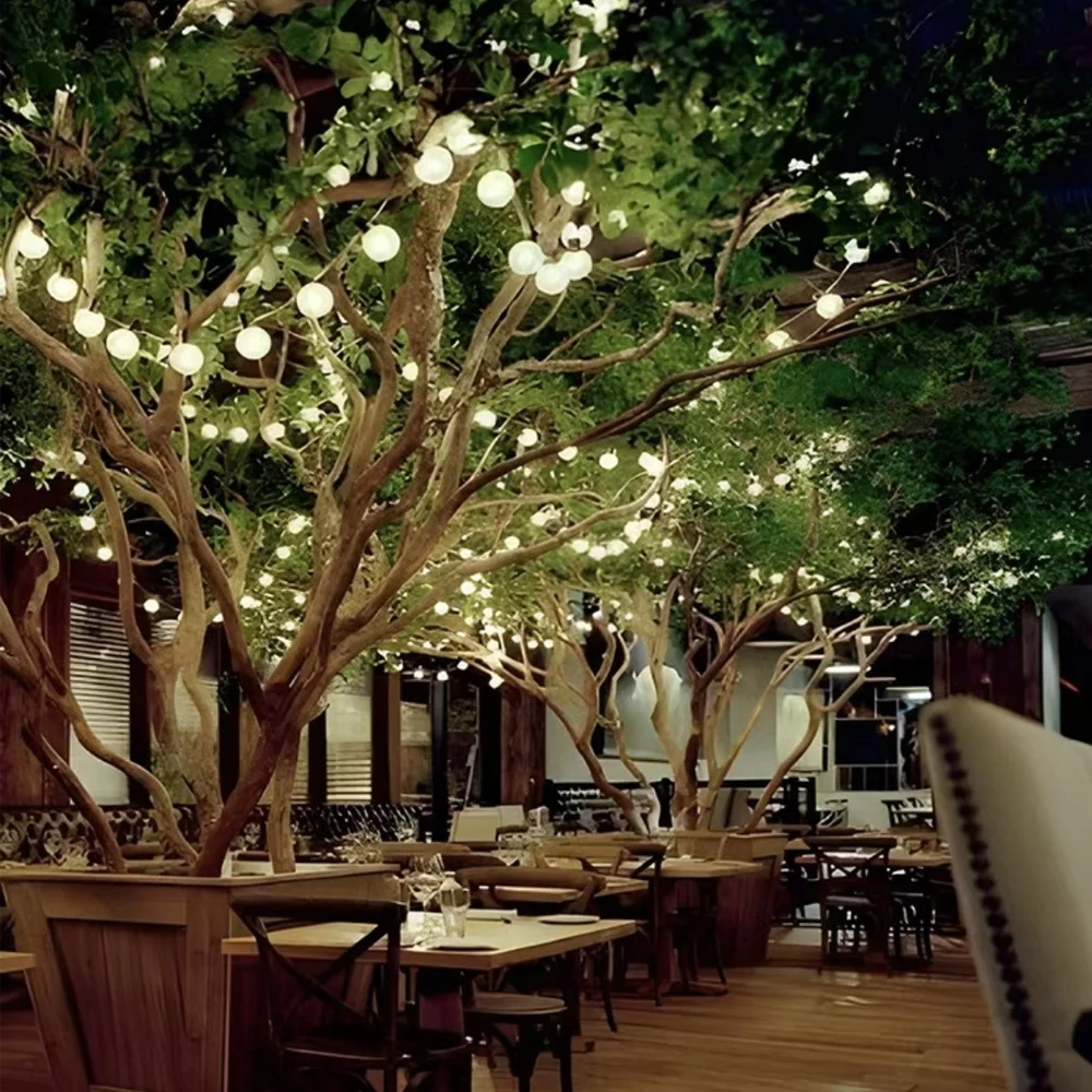 Bright green large banyan tree 4m high artificial ficus trees
