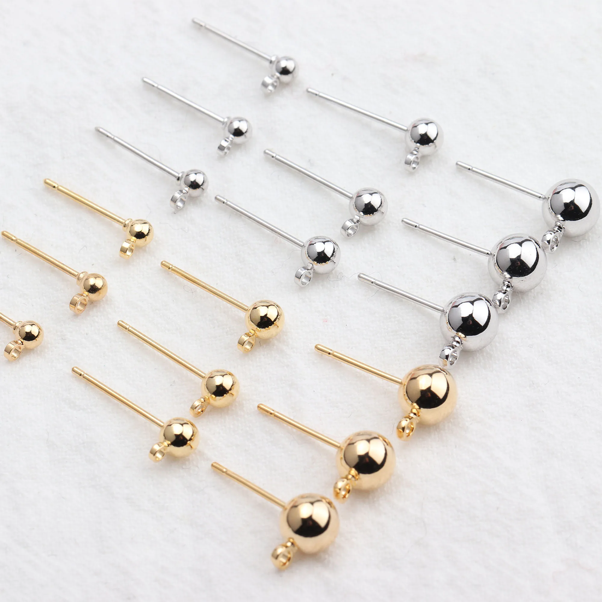 Мини 18K позолоченные иглы Diy серьги шпильки для женщин ювелирные изделия и компоненты M575 100