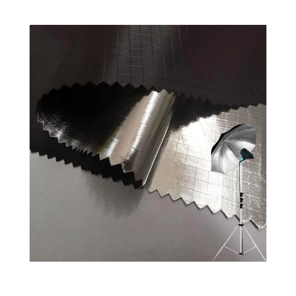 DANLU wholesale ripstop nylon fabric silver coated fabric blackout silver reflective fabric reflective Oxford for photography