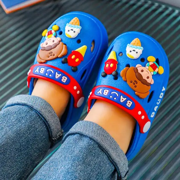 Fashion Boys Girls Summer Kids Beach Garden Shoes Outside Slides Baby Toddler Pvc Non-slip Indoor Sandals