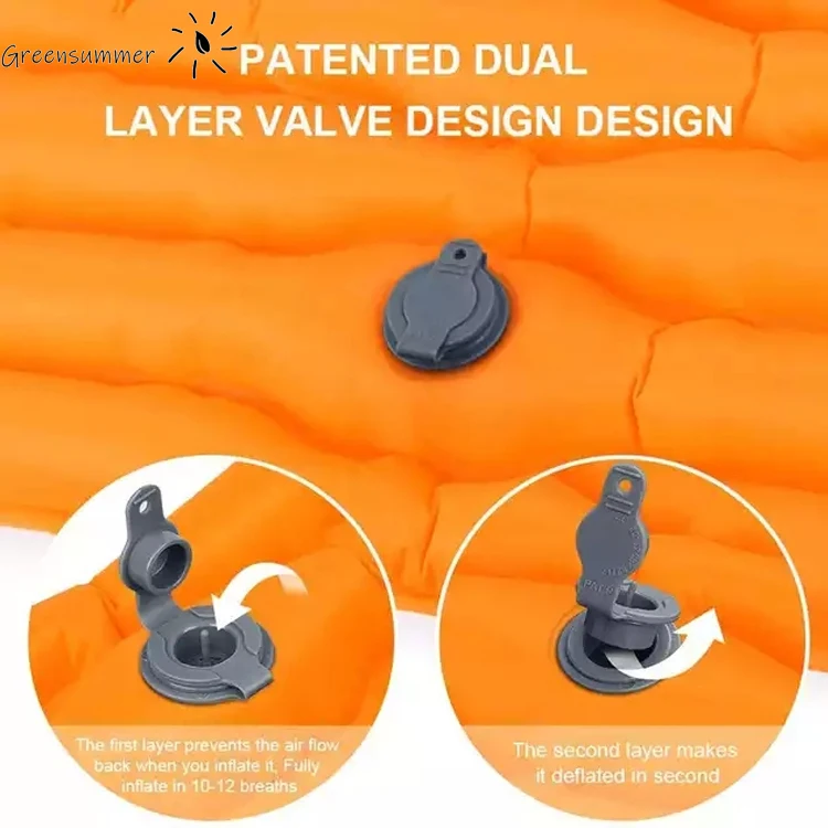 
Widen dumbbell design inflatable waterproof sleeping pad folding fast beach mattress light camping mat hiking outdoor air bed 