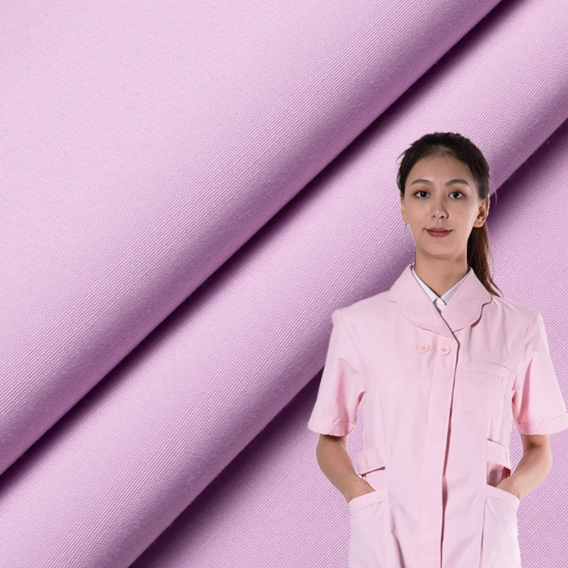 Twill Hospital Care Uniform Fabric 150GSM TC 80/20 White T : C 80 : 20,polyester / Cotton Organza Fabric Medical Uniforms Woven