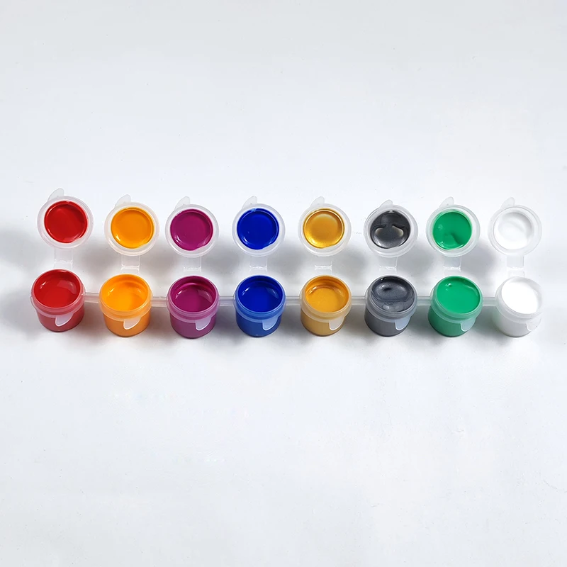Waterproof Permanent Paint Mini 5ml 8colors Strip Pot Acrylic Paint Sets for Canvas Rock Fabric