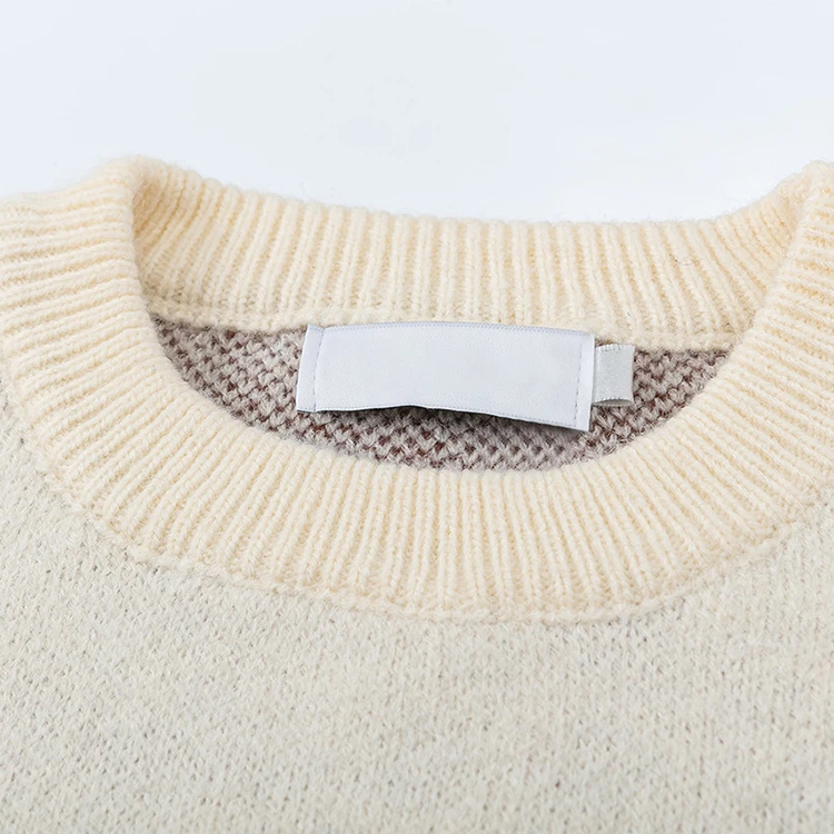 Wholesale Winter Star Cashmere Alpaca Pattern Knitted Sweaters Loose Crew Neck Pullover Casual Knit Men Sweater